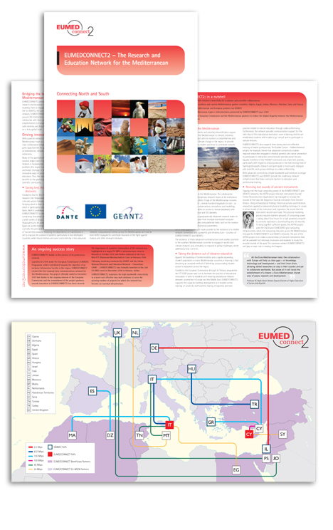 Logo, brochure and map design for EUMEDCONNECT project